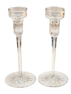Crystal Candlestick Holders Rogaska Richmond 8'' tall Set of 2