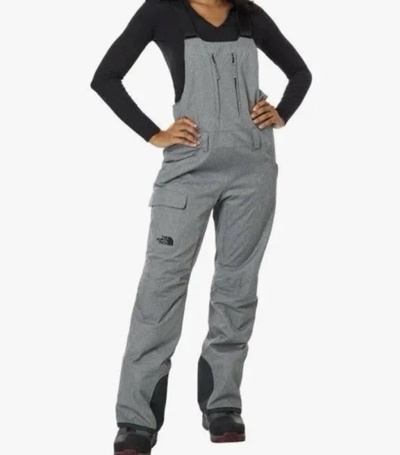 The North Face Freedom Insulated Bib Women's Heather Gray Snow Pants 2XL $275