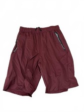 Boys Maroon Athletic Track Shorts with Zipper Pockets Size 160 Size 12/13Y