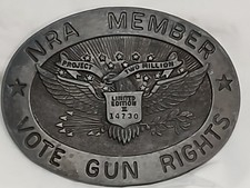 Vintage NRA Member Vote Gun Rights Limited Edition Belt Buckle