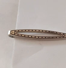 Silvertone Detailed Swank Tie Bar Clip