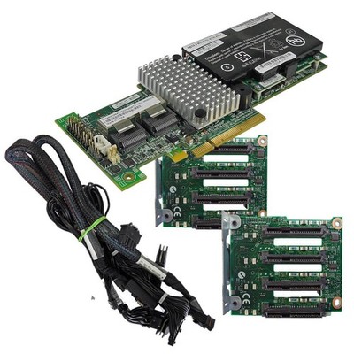 IBM ServeRAID M5015 6Gb PCIe RAID Controller 46C8927 + BBU + Cables + Backplanes