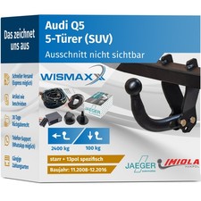 ANHÄNGERKUPPLUNG starr passt für Audi Q5 8R 08-16 +13pol E-Satz JAEGER