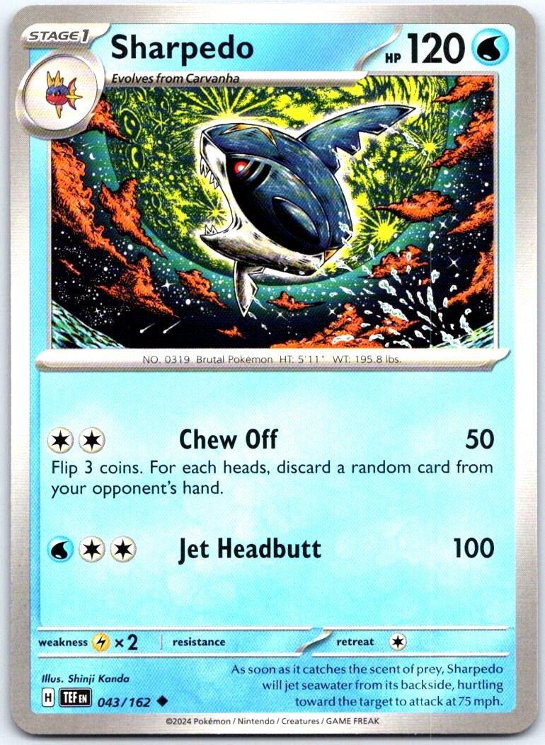 Sharpedo 043/162 SV05: Temporal Forces NM Pokemon TCG