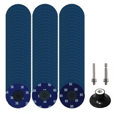 75Pcs 3 inch Quick Change Disc Set, Zirconia Roll Lock Sanding Disc