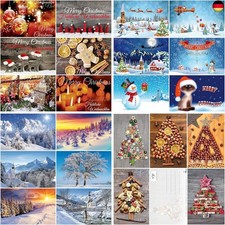 Christmas Cards: 100 Christmas Cards Set, Postcard Set with a Colourful Mix of C