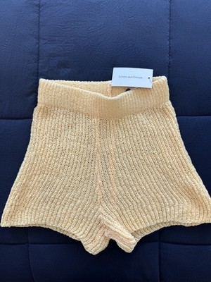 Lovers & friends CORI KNIT SHORTS 'Yellow' - Size XS - Brand New