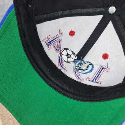 VINTAGE World Cup Hat Cap Snap Back Black Blue 1994 USA Soccer