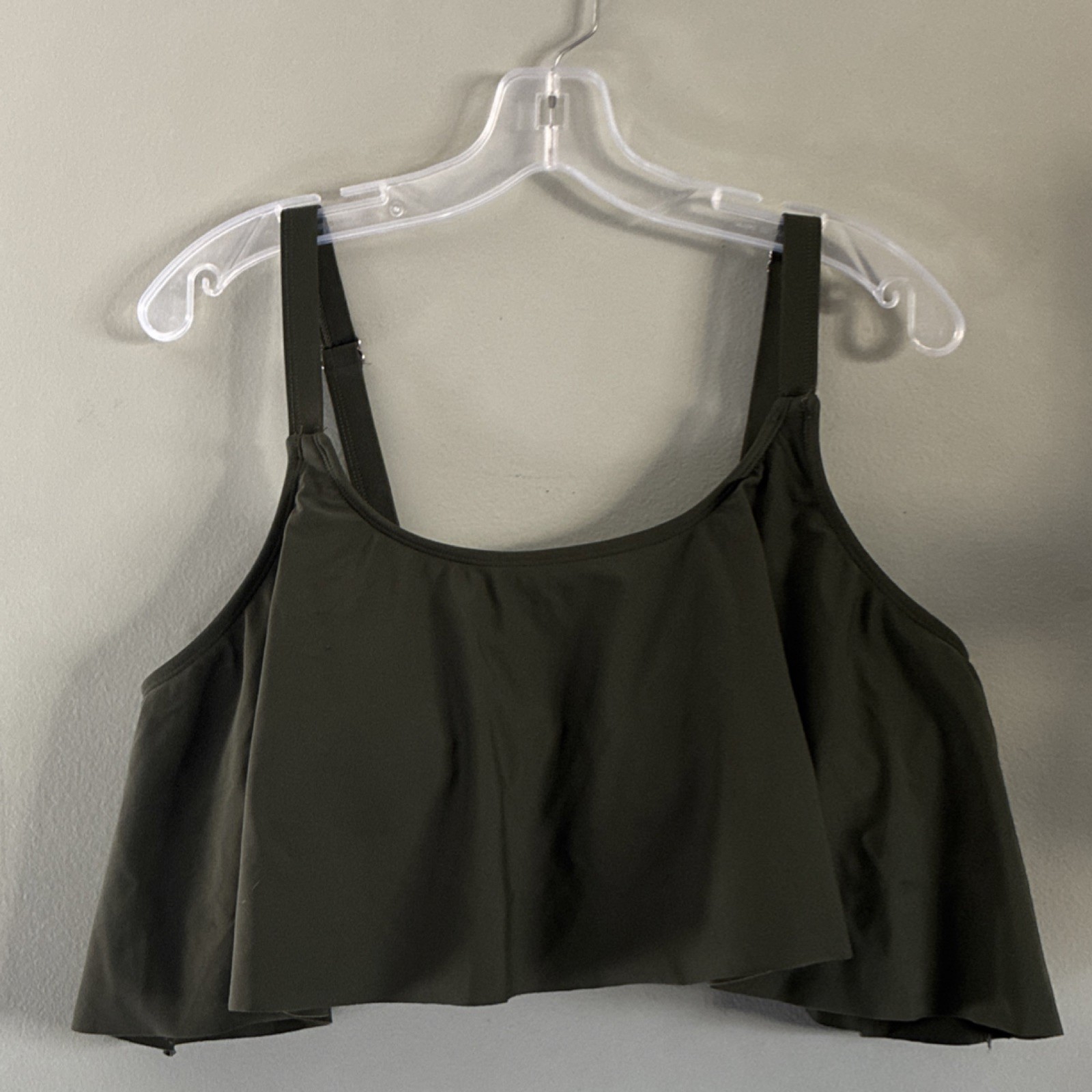 Green Bikini Set with High-Waisted Bottom, Adjustable Straps, 2XL Plus Size