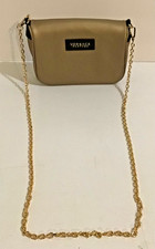 Versace Parfums Champagne Gold Crossbody Clutch Bag Purse w/ Chain Strap NEW