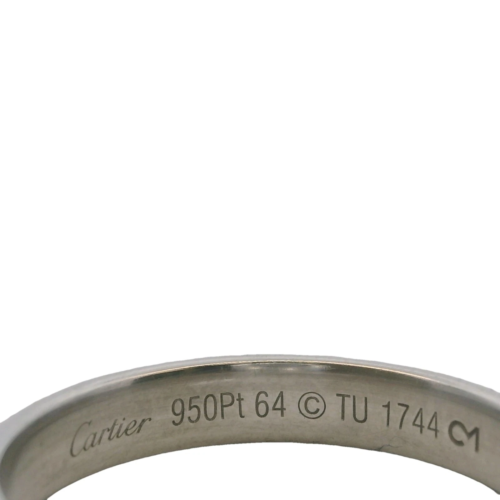 Fede nuziale Cartier 4 mm platino 1895 aggiunta texture a punta misura 10 75