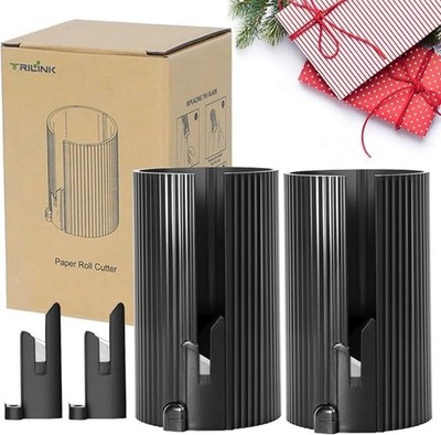 2 Pack Replaceable Sliding Wrapping Paper Cutter Paper Roll Cutter with Blades