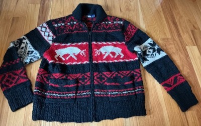 Unisex XXL VINTAGE POLO Ralph Lauren Cardigan Cowichan Sweater