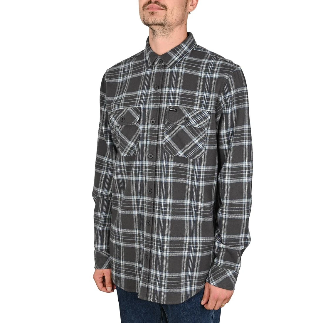 Rip Curl Griffin Camisa de franela de manga larga con botones Negro