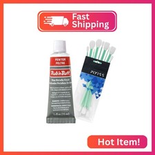 Rub n Buff Wax Metallic Pewter, Rub and Buff Finish, 0.5-Fluid Ounce, Pixiss Ble