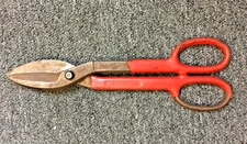 Master Mechanic Professional Straight Tin Snips Red Handle, 12" 1/2, USA