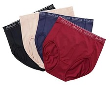 Breezies Nylon Microfiber Hi-Cut Panty Set of 4 MEDIUM BG-11