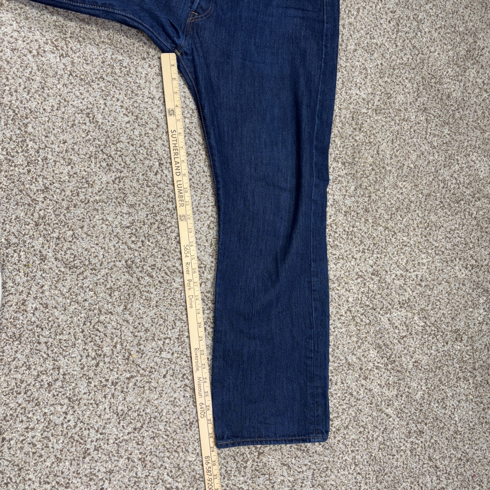 Levis 501 Jeans Mens Tag 38x30 Fits 38 X 29 Blue Straight Button Fly Dark Denim - View 10