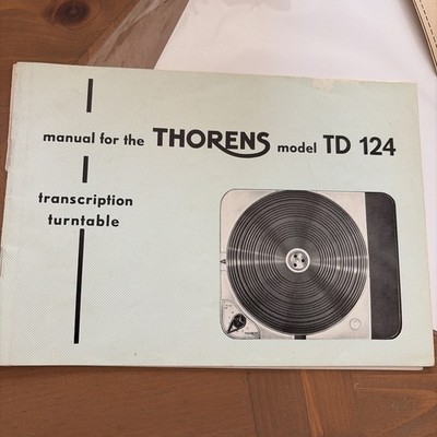 Thorens Model TD 124 Org Manual For Turntable / Warranty Card / See Description