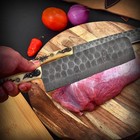 5PCS Handmade Damascus Chef Knife Set Kitchen Knives with Leather Roll — photo 4