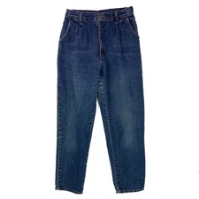 Vintage High Waist Tapered Mom Jeans 29” Authentic Pleated Talon Zipper TV Film