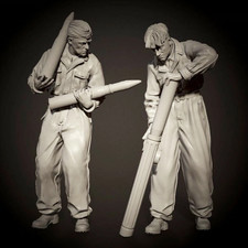 1/35 Resin model WWII German Artillery soldiers 2 man Unassembled Unpainted