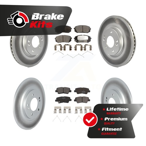 Front Rear Coat Brake Rotors Ceramic Pad Kit For 2019-2023 Hyundai Kona Electric - Picture 1 of 24