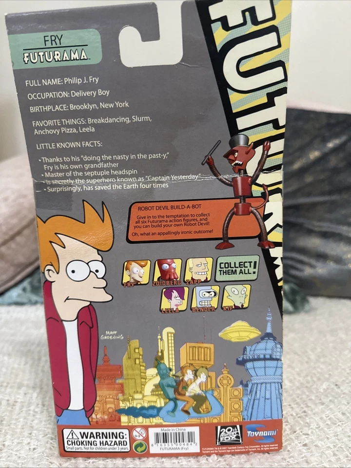 Figura de acción Toynami Futurama Philip J. Fry 6 pulgadas edición 2007 con pieza de robot Foto 3 de 4