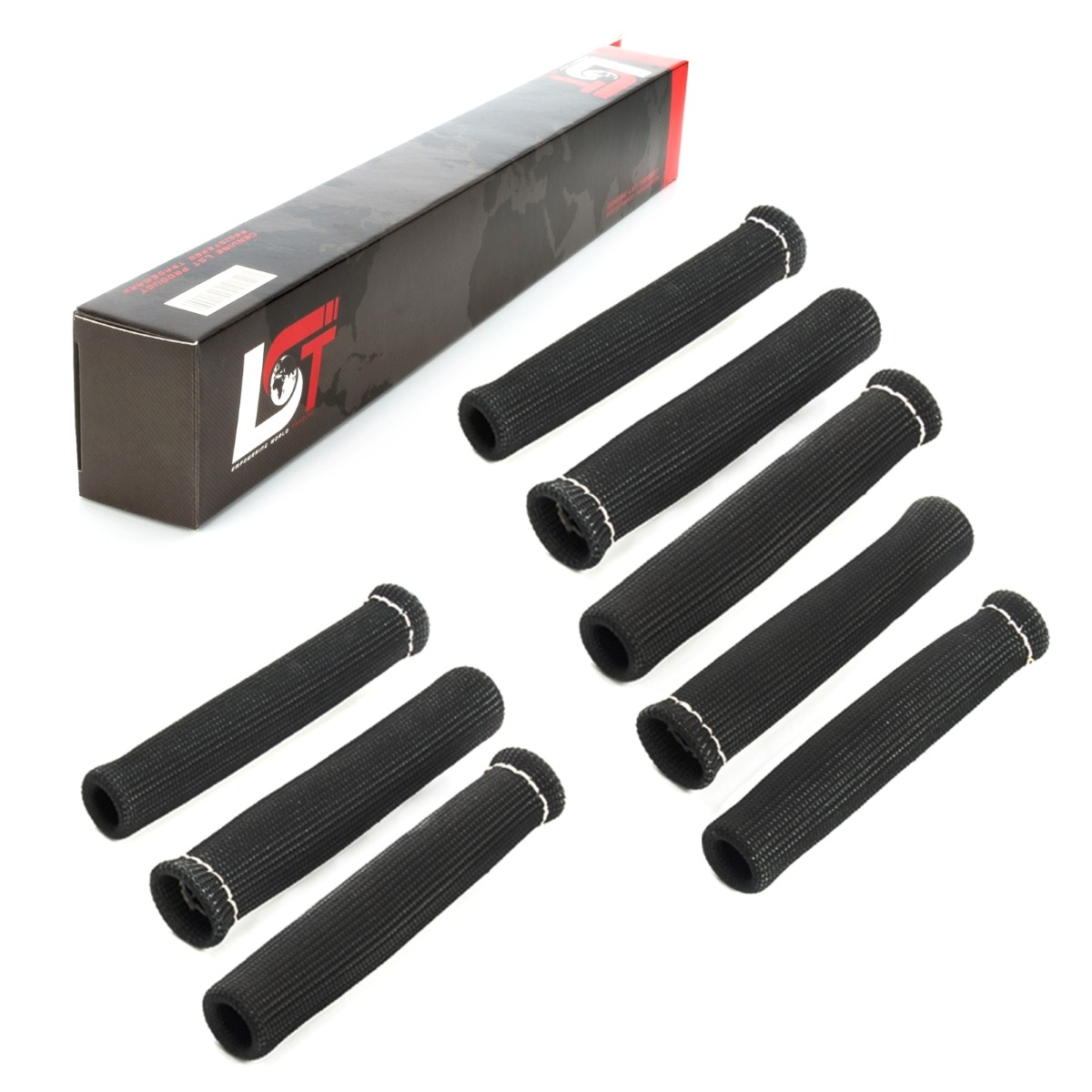 8x Fibreglass Heat Protection Tube Cable Protection Spark Plug Black for Volvo