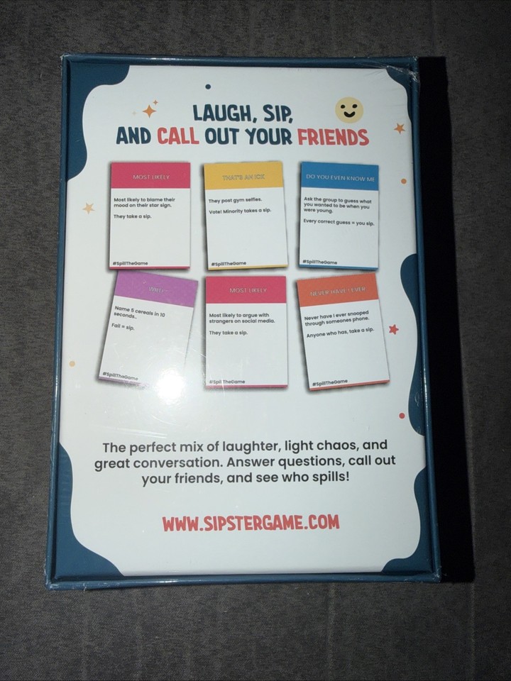 Drinking Game Sipster Social Party Card Game For Adults New Game Ebay 