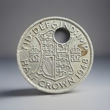 Great Britain 1948 - &frac12; Crown / Half Crown - George VI 2nd Type; With 'IND:IMP'