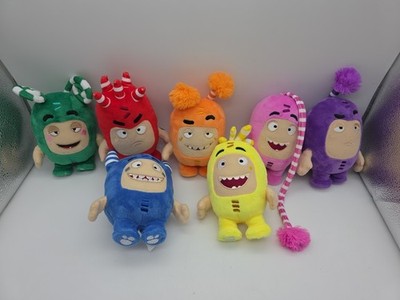 7 ODDBOD 6  TALL PLUSHES PURPLE PINK YELLOW GREEN ORANGE BLUE Red