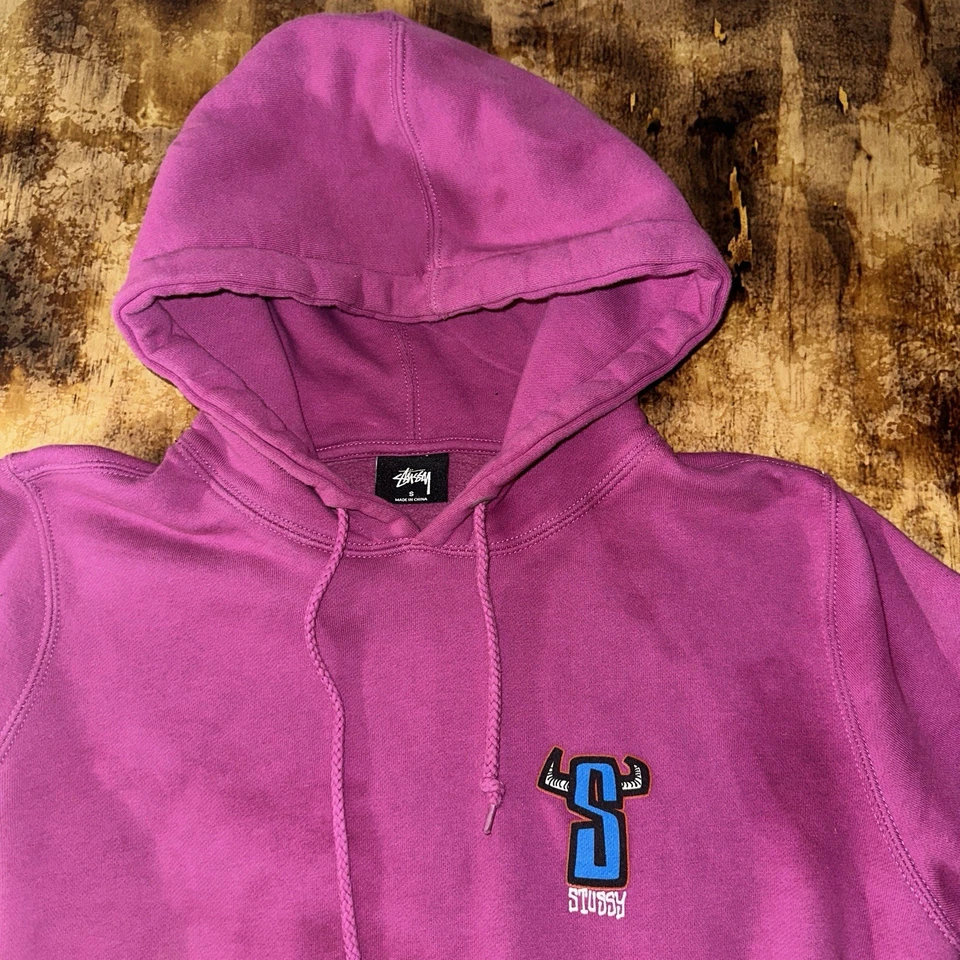 Sudadera con Capucha Stussy Para Mujer Pequeña S Vintage Pullover Sudadera Logo Cuernos Y2K Surf Foto 2 de 4