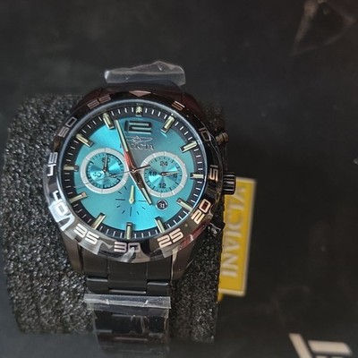 Invicta Speedway Men's Quartz Chronograph Blue Dial 46.5mm Black SS Bracelet
