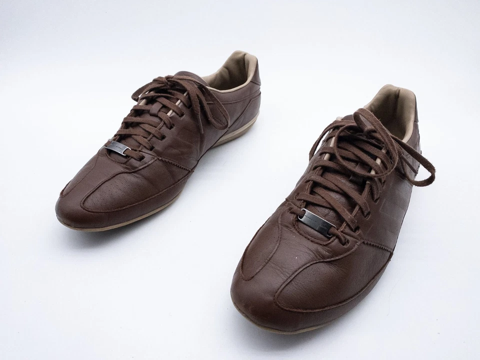 adidas Porsche Herren Sneaker Freizeitschuh En Cuir Marron Gr. 44 EU - Photo 1/4