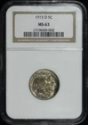1915-D Buffalo Nickel NGC MS-63 - Scarce Date, Nice Amber Toning!