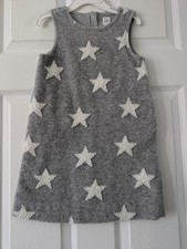 GAP children's dress, grey with white star design, Chell, size 5 years