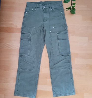 Sean John Script Logo Knee Patch Olive Grün M