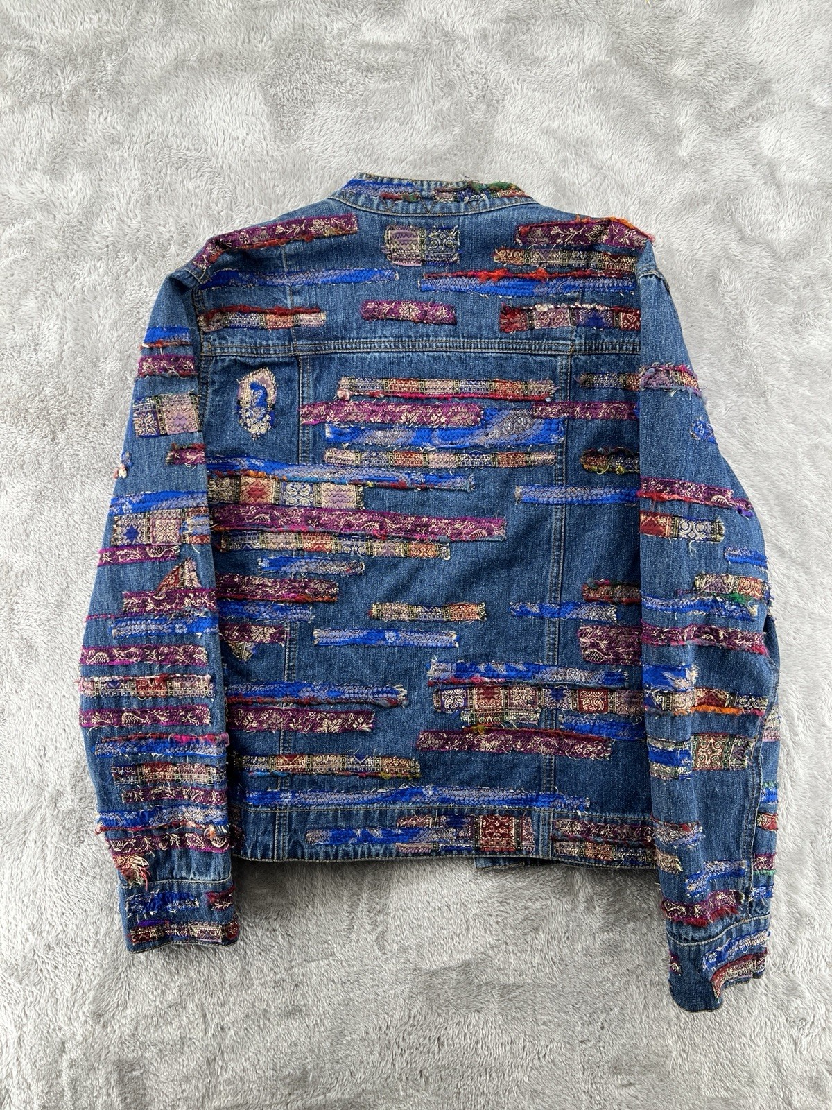 Chico’s Boho Patchwork Embroidered Denim Jacket S… - image 2