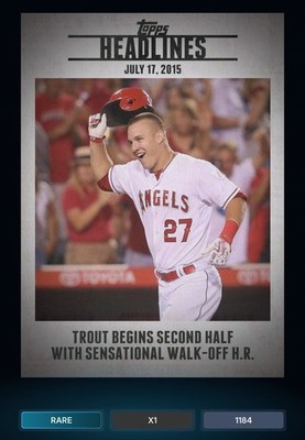 2015 Topps BUNT Digital Card - Mike Trout Headlines 1184cc