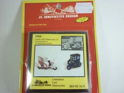 JL Innovative 1:87 Motocyclette Avec Side-Car Kit Bausatz Métal Blanc 908 USA - Photo 1/4