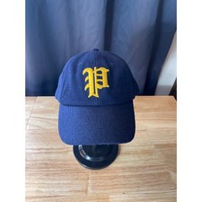 VTG Polo Ralph Lauren Navy Blue Wool Blend Old English P Logo Baseball Hat Small