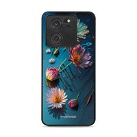 HandyhüLle FüR Xiaomi 13T Mobiwear Case Cover Schutz HüLle Etui Blau-Blumig