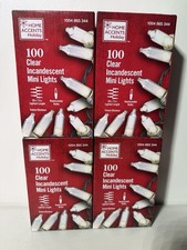 Lot of 4 Home Accents Holiday 100 Clear Incandescent Mini String Lights New