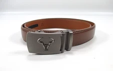 Bulliant Brown Ratchet Slide Cut To Fit Belt Mens Size 28-38”