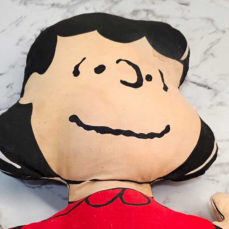 Vintage United Feature Syndicate Peanuts Lucy Plush Doll Vintage 1952 Red Dress