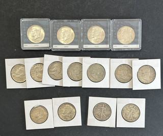 LOT of (15) Silver Half Dollar 50 Cent Coins 1942 1964