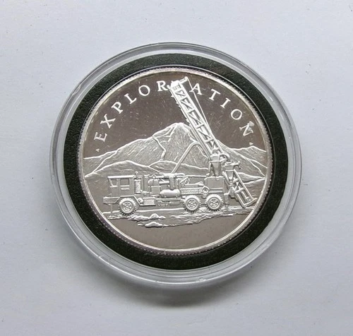 1993 Pegasus Gold Corp. "EXPLORATION" 1 Oz .999 Silver Proof Round