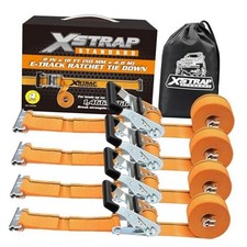 4 Pack E-Track Ratchet Straps 2" x16', 4400 LBS Break Strength Interior Van