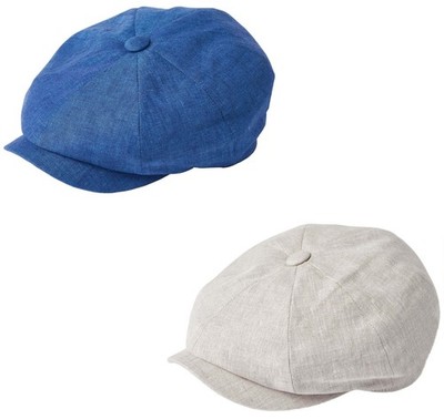 Failsworth Alfie Newsboy Cap aus 100% Leinen   Natur oder Marineblau
